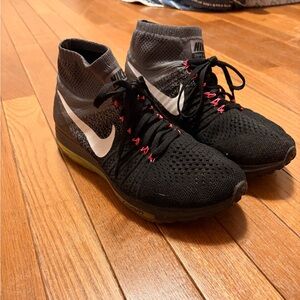 Nike Black and Gray Flyknit Shoes